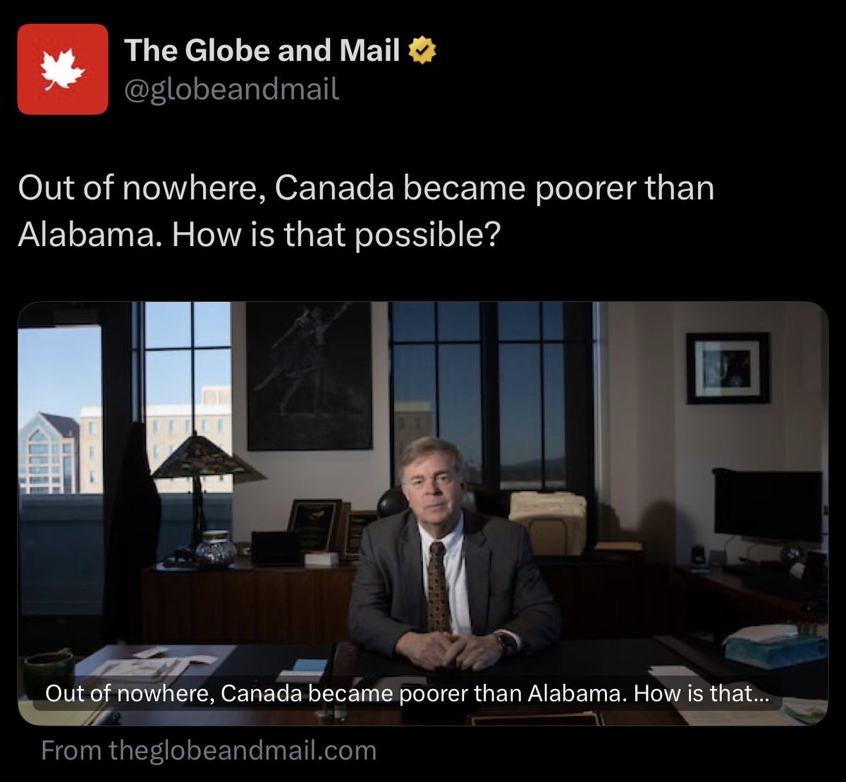 Let me tell you how it’s possible: 

A drama teacher was elected 3 times.

We spent billions on international gender programs.

We refused to expand oil &amp; gas to Europe &amp; Asia

We couldn't control spending, so we raised taxes.

We enacted the War Times Measures Act, oops, I meant