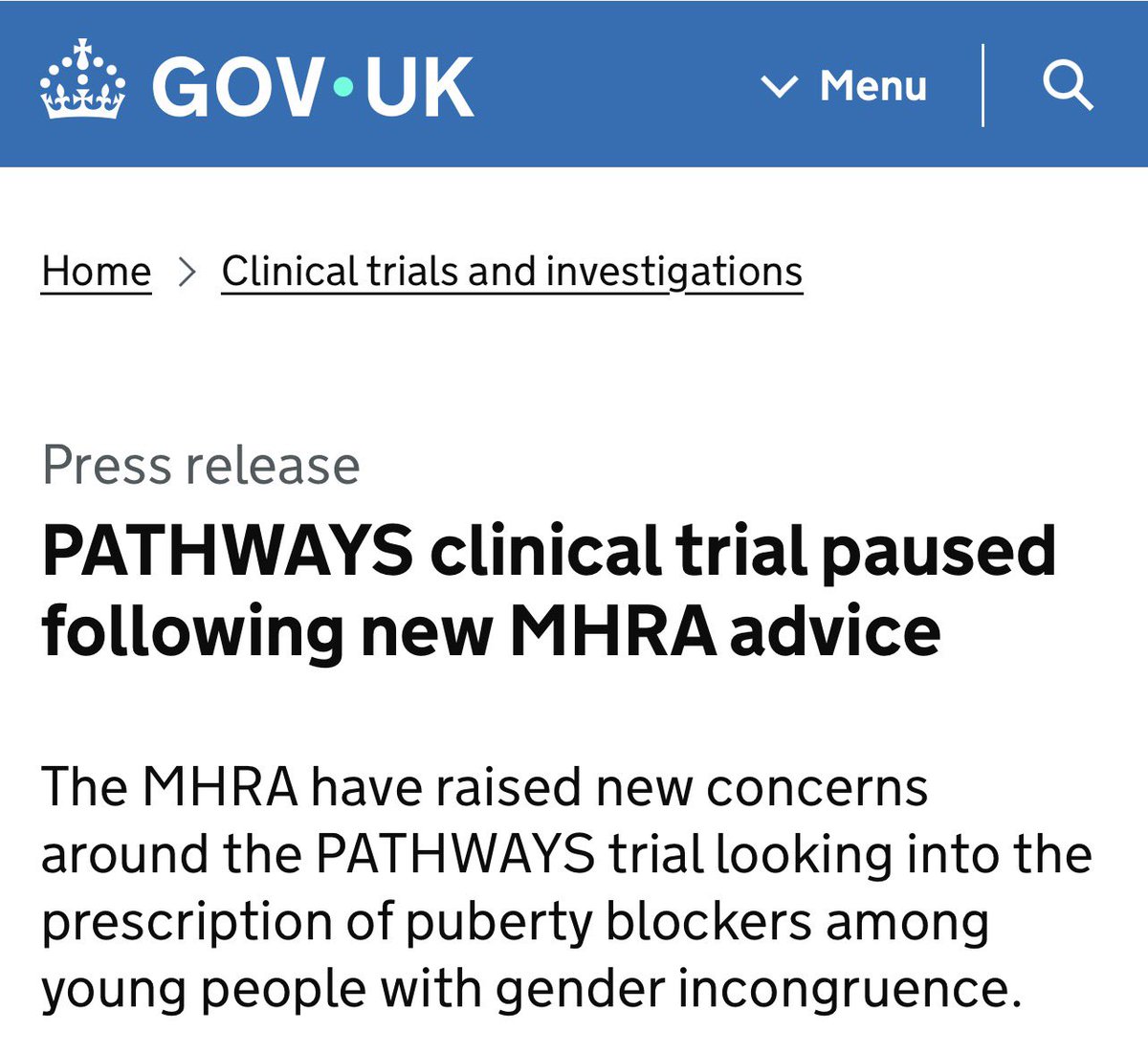 The government has ‘paused’ the experimental mutilation of children …

Their disgusting ideology met reality.