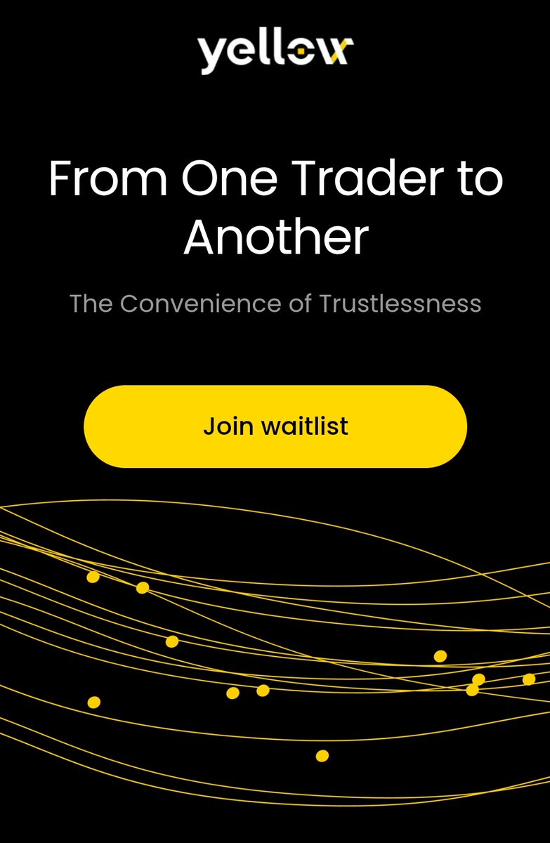 Just secured my spot on the Yellow early access list.

If you’re paying attention to new infrastructure plays, this might be worth a look.

Getting in is simple:
• Head to yellow.pro
• Register with your email
• Connect your EVM wallet

The platform officially