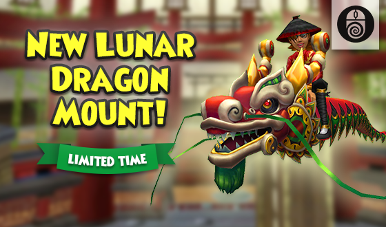 Soar into the Lunar New Year! 🐉

The Lunar Dragon Mount has arrived in the PC Crown Shop, just in time to celebrate for the festival! Hurry, this majestic mount leaves on 3/3! wizard101.com/game/lunar-new… #Wizard101