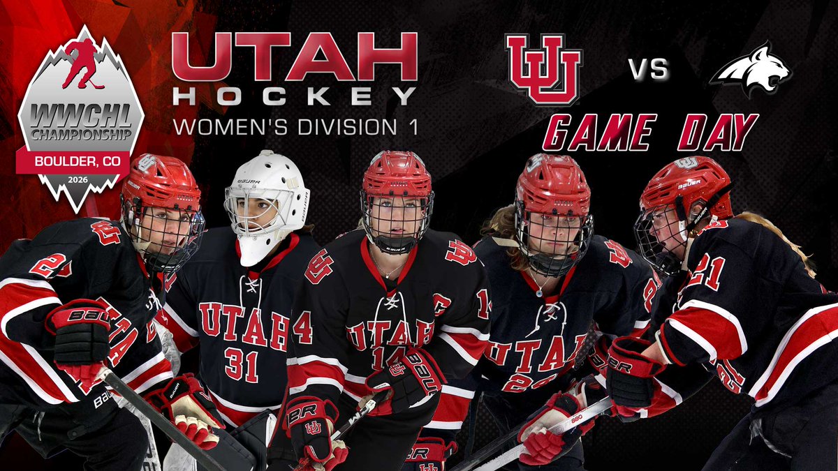 🚨WWCHL Championship Game Alert🚨 #3 Utah W1 opens the WWCHL Championship Tournament tonight versus #2 Montana State. Puck drops at 7:30 PM MST. #UtahHockey #GoUtes🏒 #Rivals

📺 ow.ly/GXVX50Yj1c4