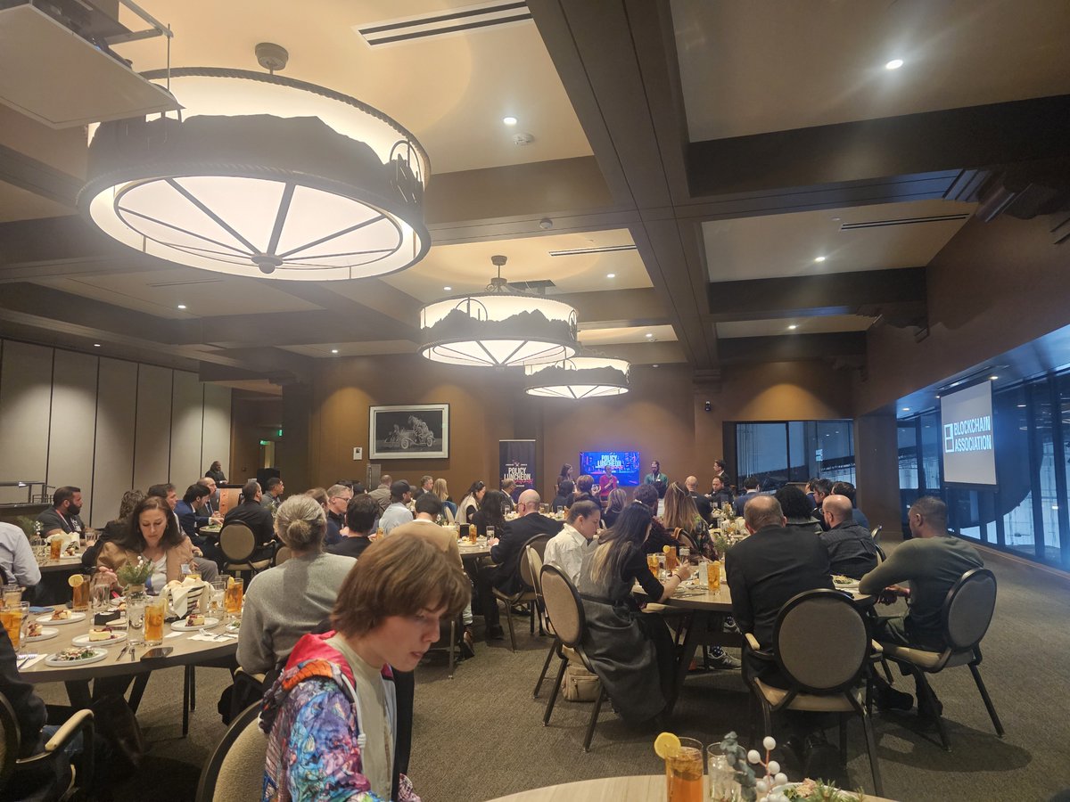 griffgreen's tweet photo. What an eclectic room!

Hard core Builders breaking bread with Politicians and Suits of all kinds! Wild conversations.

Kudos to @BlockchainAssn, @EthereumDenver, @howdai27 &amp; @PallerJohn for putting this all together. https://t.co/rmJD0NERFU