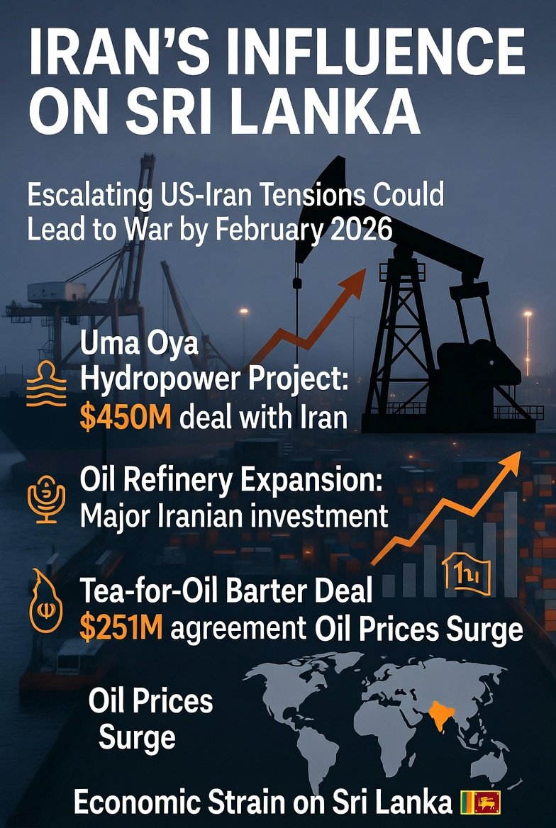 LeonardBandara's tweet photo. As US-Iran tensions escalate (with Trump weighing strikes &amp; deadlines looming), Sri Lanka's deep ties with Iran could face real strain.

#SriLanka #Iran #USEconomy #Geopolitics https://t.co/BgYUO6DNsv