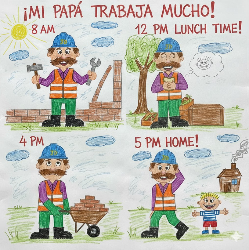 JUAN DOMINGO, EL TRABAJADOR ARGENTINO, CON LAS LEYES LABORALES ACTUALES TRABAJA TODOS LOS DÍAS 8 HORAS. 

Tiene poco tiempo para compartir con su hijo Evonaldo Peronio.