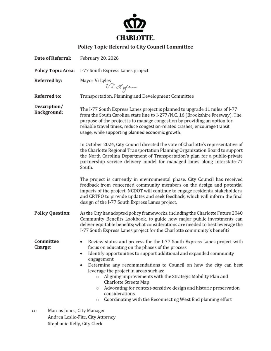 Mayor Vi Lyles tweet media