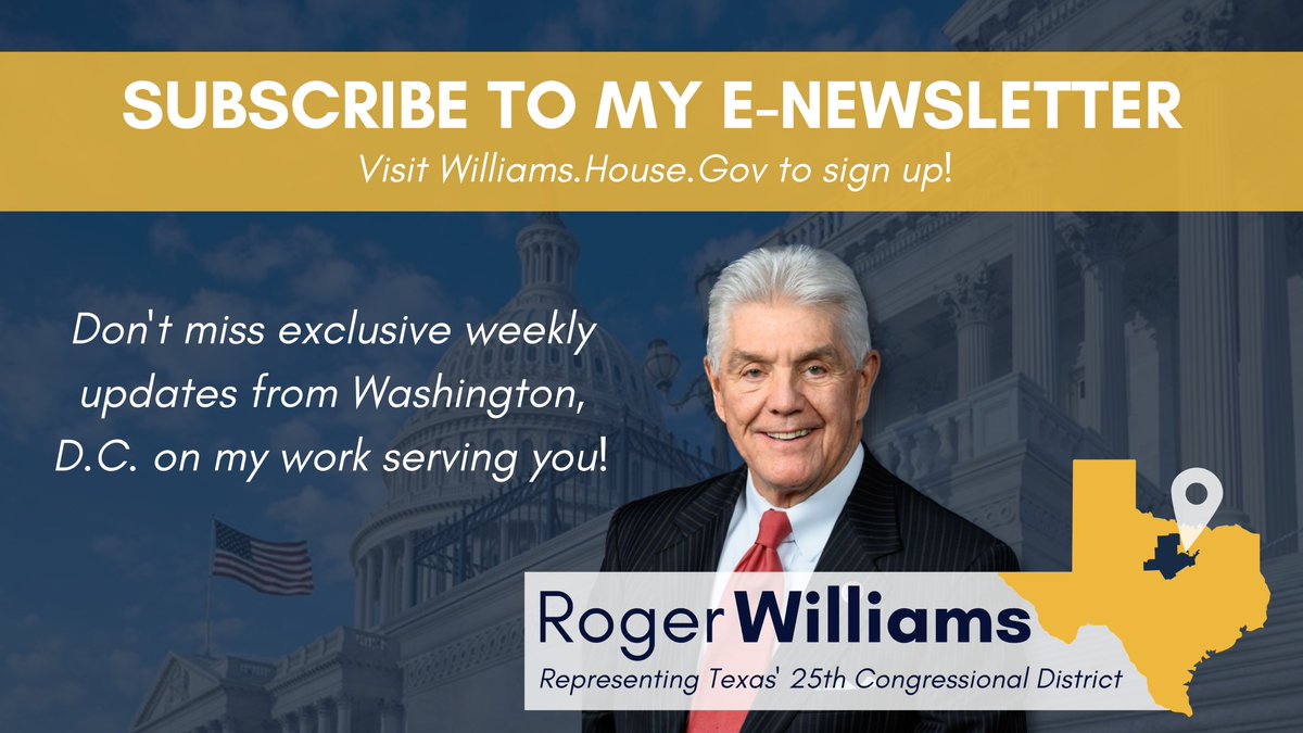 RepRWilliams's tweet photo. It was another busy week in #TX25 meeting with constituents and hearing about the successes & challenges our district is facing.
To stay up to date on my work serving you, be sure to subscribe to my weekly e-newsletter below. ⬇️
https://t.co/y5EAJEakdS https://t.co/8VCMdsN7OD