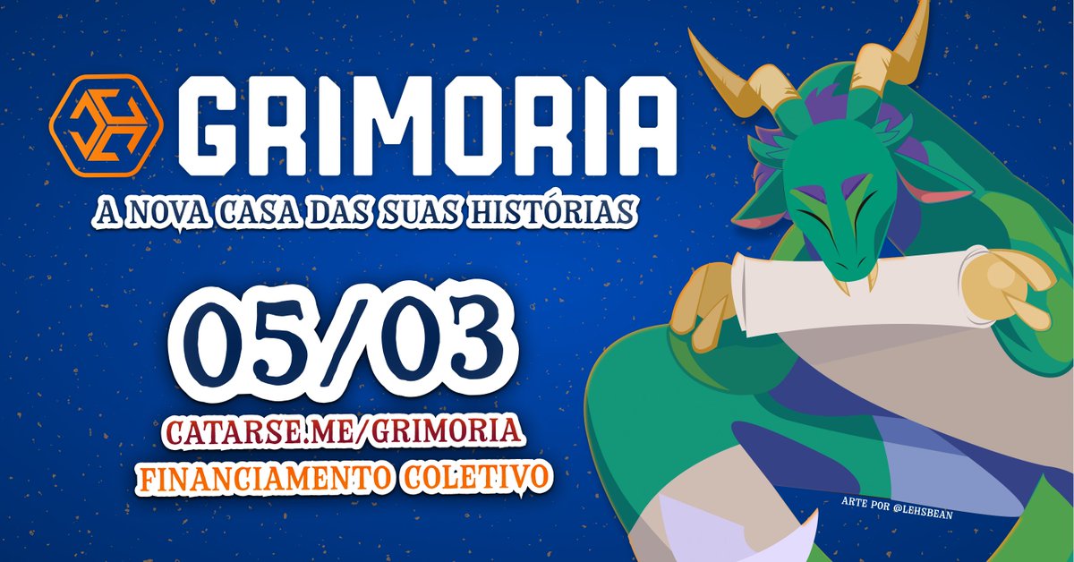 📜As portas se abrem dia 05/03📜
O nosso financiamento coletivo está chegando!

Agora, queremos vocês ao nosso lado desde o começo.
Venha construir essa história com a gente!

🐉Página de pre lançamento: catarse.me/grimoria