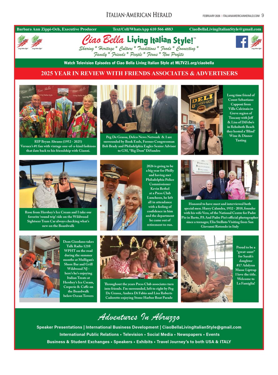 Associate Publisher Barbara Ann Zippi-Och shares how she lives Italian style in her 2025 Year in Review with friends, associates, and advertisers.

See who she featured on her page this month!

digital-editions.todaymediacustom.com/IAH/feb-2026/#…