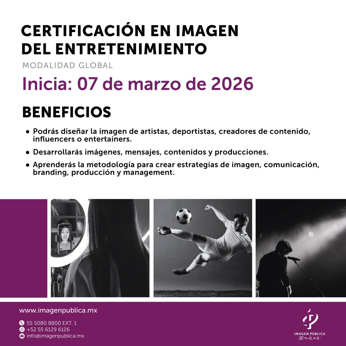 Transforma tu carrera con nuestra Certificación en Imagen del Entretenimiento. Aprende a crear y mantener la percepción de figuras públicas. ¡Inscríbete hoy!
bit.ly/CIPentretenimi…