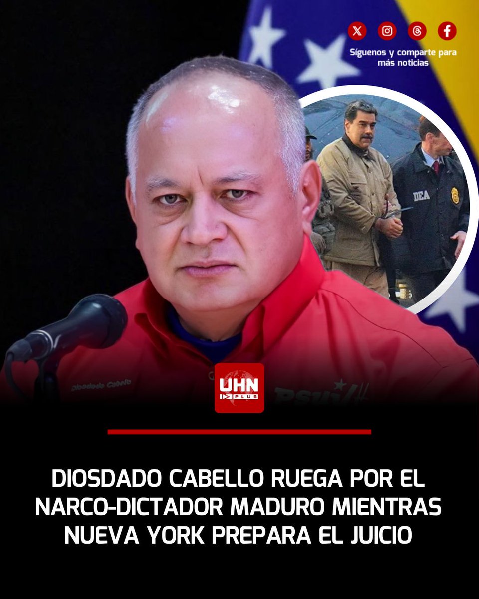 🇻🇪🇺🇸‼️ | El comunista y cabecilla del chavismo Diosdado Cabello confirmó que el criminal Nicolás Maduro y Cilia Flores recibieron su primera visita consular en Nueva York. Mientras el chavismo intenta presentarlos como "presos de guerra", la fiscalía estadounidense consolida