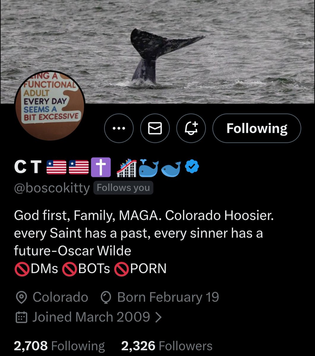 Dear Patriot Friends, how about checking out   <a href="/boscokitty/">C T 🇱🇷🇱🇷✝️ 🎢🐳🐋</a> aligns with our values.