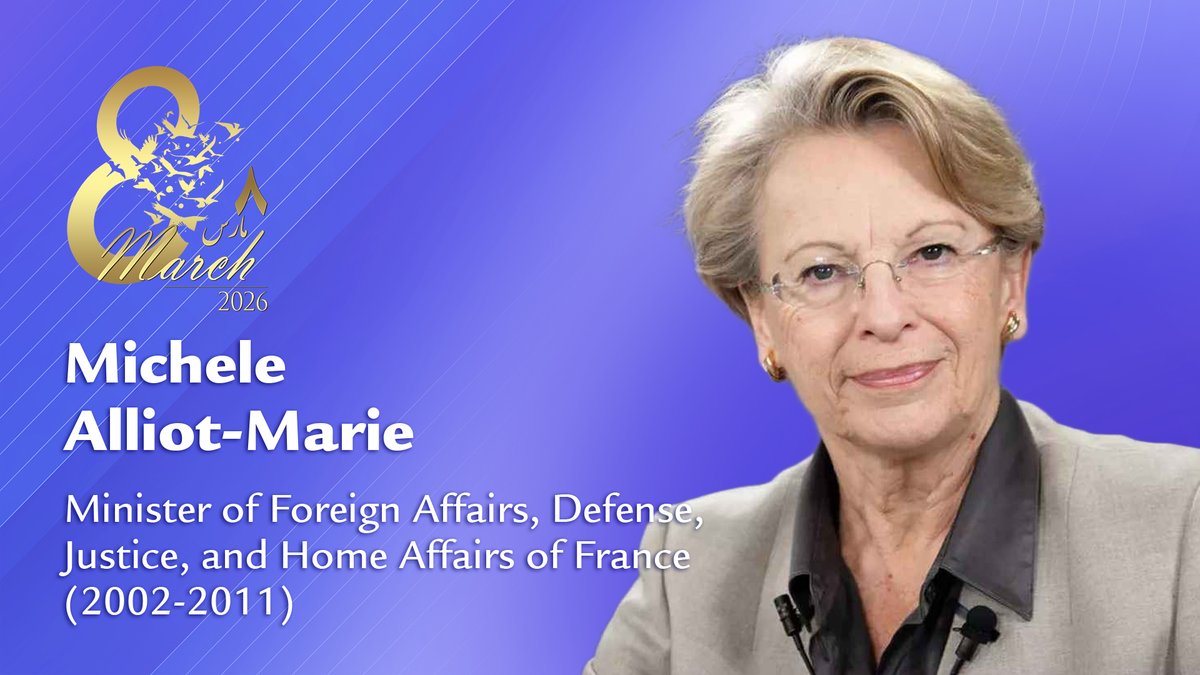 #IWD2026 Conference - Women’s Leadership, an Imperative for a free Iran, a Democratic Republic
.<a href="/MAlliotMarie/">Michèle Alliot-Marie</a>, Minister of Foreign Affairs, Defense, Justice, and Home Affairs of France (2002-2011): "This day is also a day to express our solidarity with Iranians who are facing the