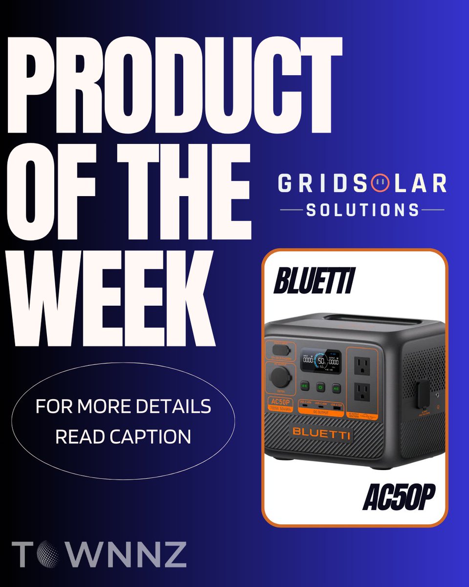 Townnzadv's tweet photo. Introducing our Product Of The Week! The Bluetti AC50P! #power #productoftheweek #camping #buetti #gridsolarsolutions
For More details, Check It out at:
https://t.co/iY3Fuv1VRS https://t.co/GoYvLceZjP