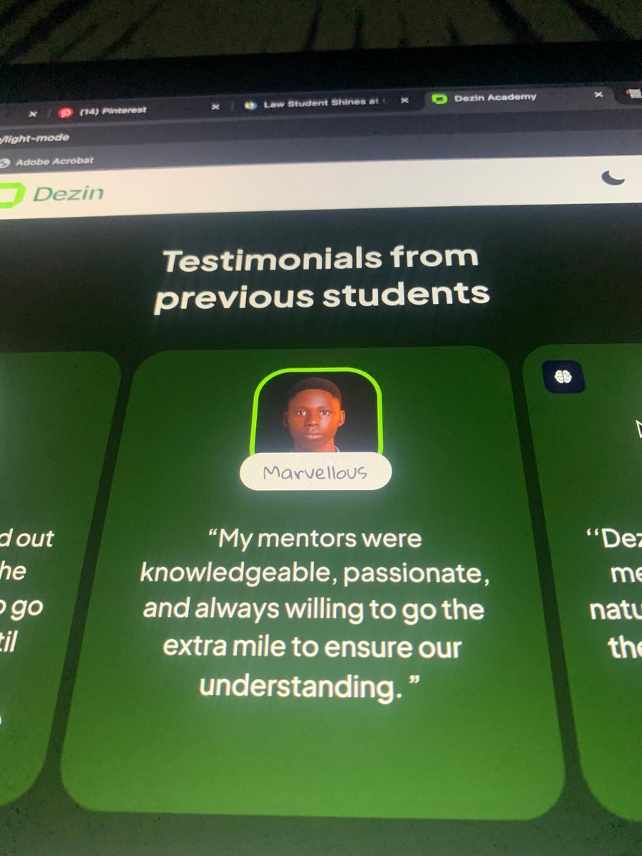 marv_designs's tweet photo. Just checked out the revamped @DezinDesign website today and saw my name still sitting in the testimonial section. 

Menn, this made me pause and reflect🥹, from starting unsure to growing and finding my footing in the design space.

Grateful for the growth and consistency
LFG 🚀 https://t.co/zUHEg7pGqk