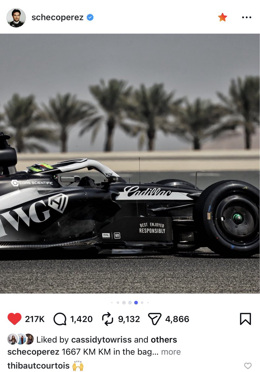 Courtois comentándole a Checo en su post 😭😭 esto es para mi