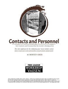 A Review of the Role Playing Game Supplement New Contacts and Personnel for Vaesen buff.ly/Qu8Un4K via <a href="/directorygold/">DirectoryGold</a> #RPG #TTRPG #Vaesen