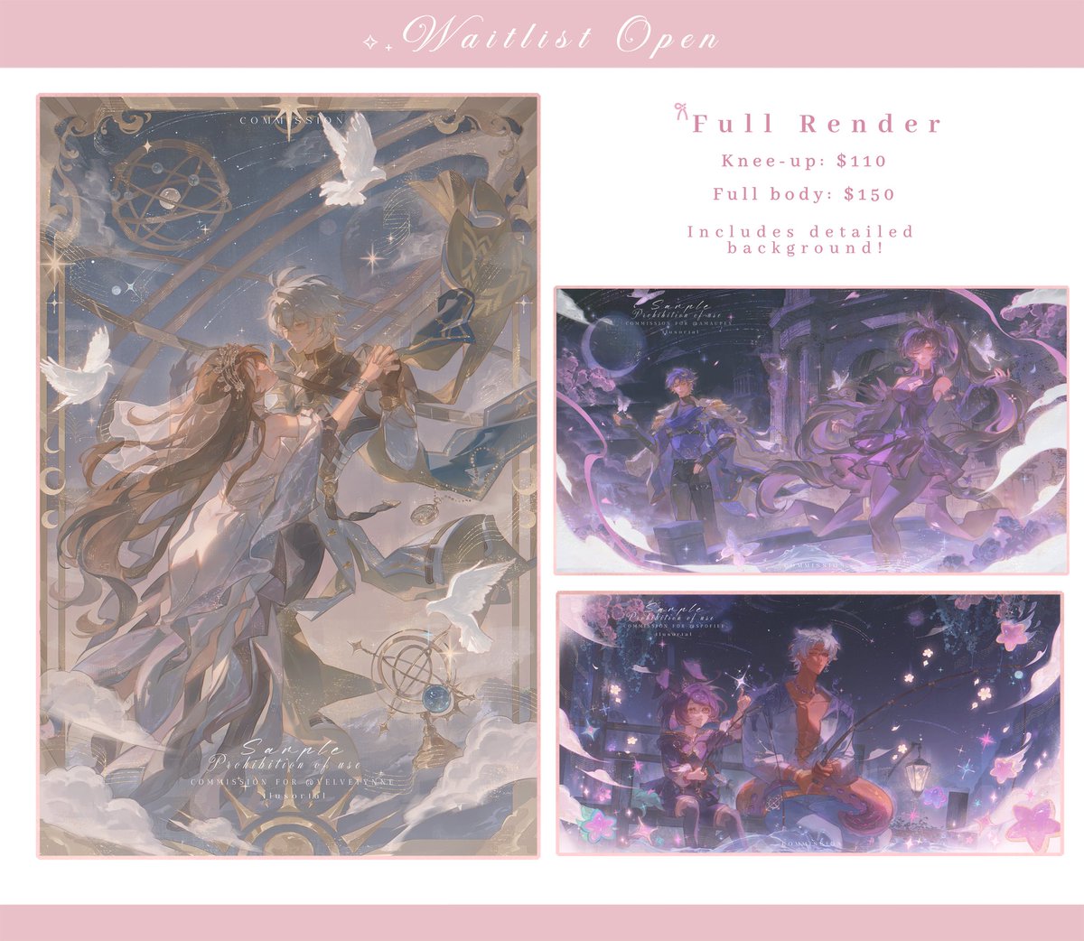 Commission Waitlist for Mid-March open! 🌷 ଘ(੭ˊᵕˋ)੭
Terms of service in my carrd [ ilusorial.carrd.co ] 💌
If you're interested, please fill the form linked below 🎀