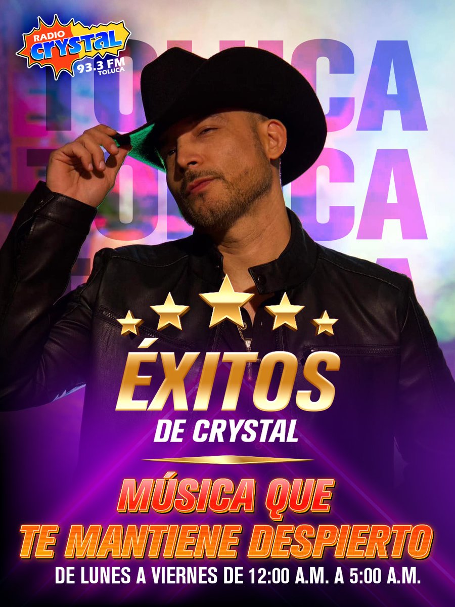🕐 Las noches largas merecen buena música.

Escucha Éxitos de Crystal de lunes a viernes, de 12:00 a.m. a 5:00 a.m.

📻 En Radio Crystal Toluca 93.3 FM, siempre contigo.

#CrystalEnLaNoche #ÉxitosQueAcompañan #RadioCrystalToluca