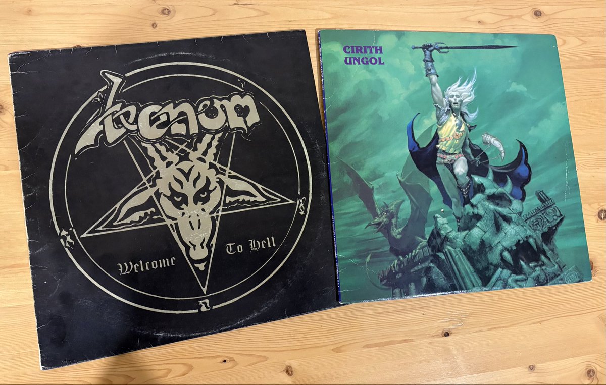 Great find in rural record shop, original Cirith Ungol - Frost and Fire, and first Italian pressing of Venom - Welcome to Hell