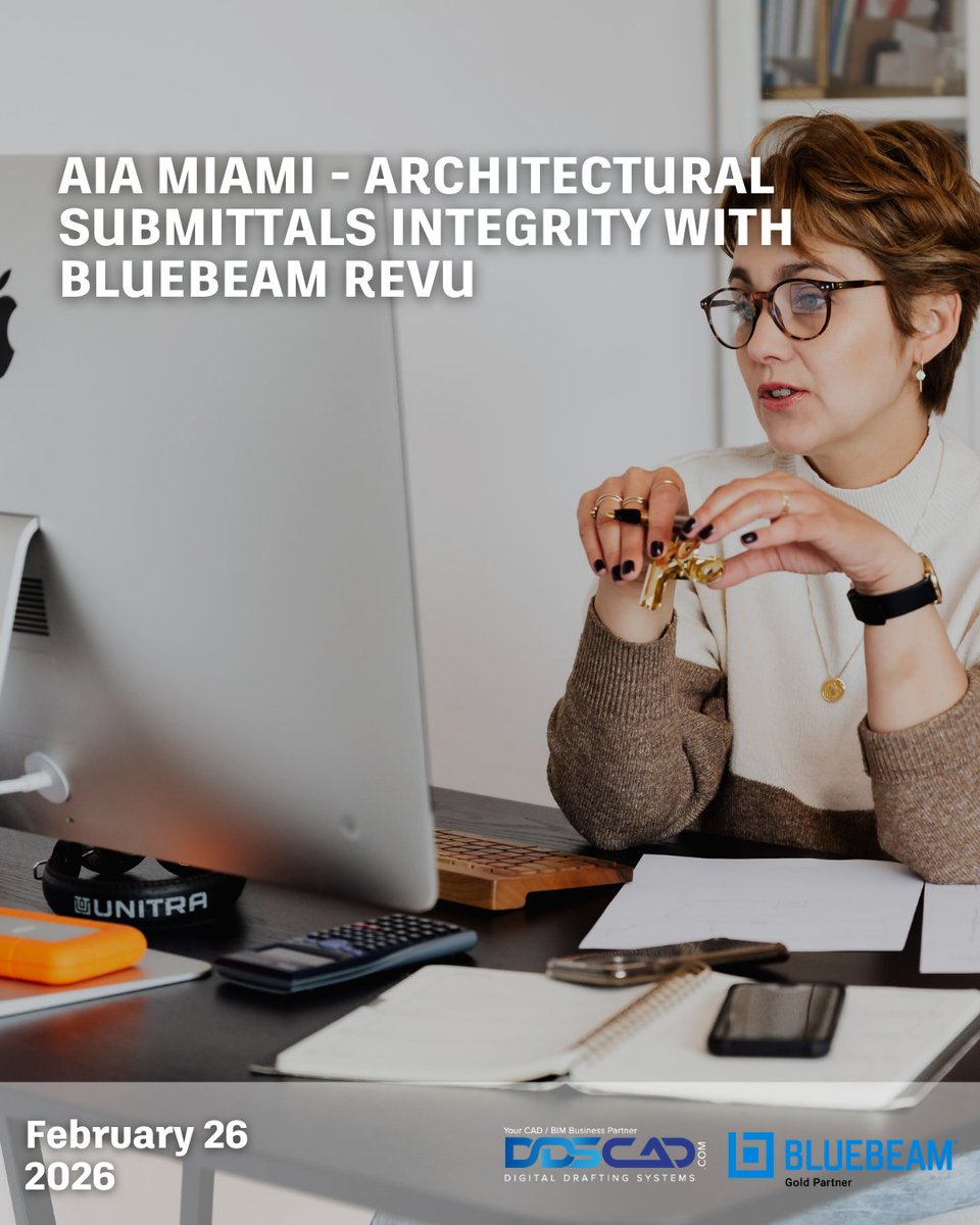 Join AIA Miami for Architectural Submittals Integrity with Bluebeam Revu.

Sign up here: bit.ly/4cBISMU

For more information, contact us at info@ddscad.com.