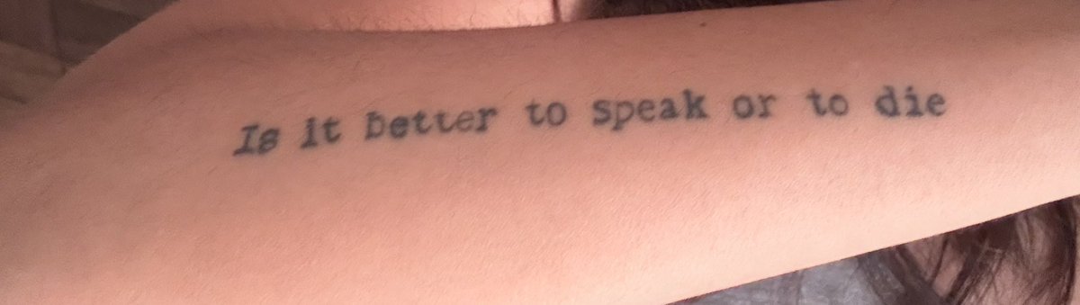 do you guys think it’s better to speak or die?