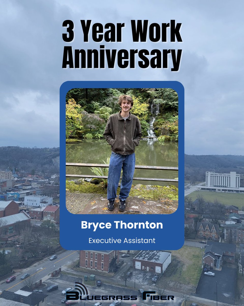BluegrassFiber's tweet image. 🎉 February Work Anniversaries 📷Please join us in celebrating Derek’s 5th anniversary and Bryce’s 3rd anniversary with Bluegrass Fiber!  
#BluegrassFiber #StreamLocal #WorkAnniversaries #RuralInternet
