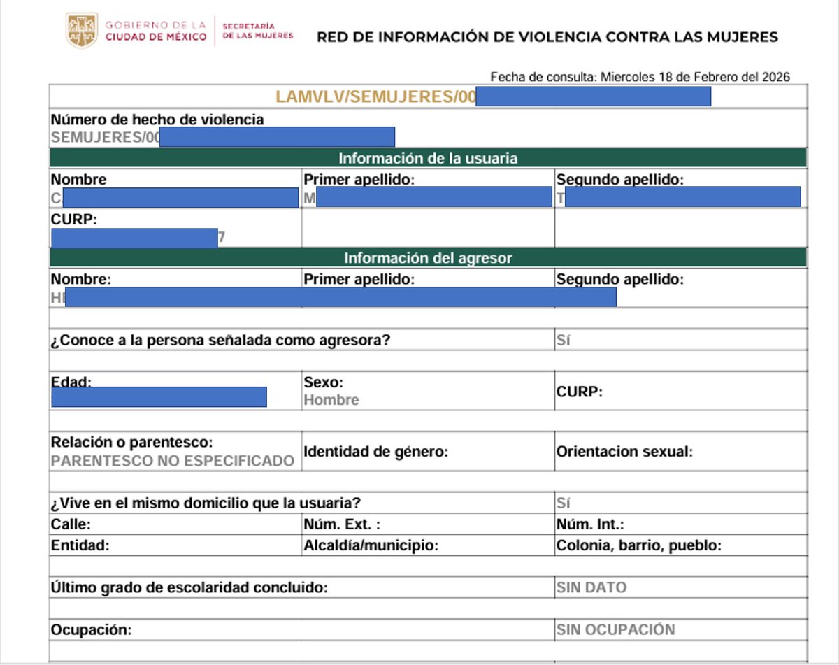 victor_ruiz's tweet photo. ⚠️🇲🇽Alerta: Se ha detectado una presunta filtración de información operativa y expedientes relacionados con la Red de Información de Violencia Contra las Mujeres de la Ciudad de México. La exposición, estimada en aproximadamente 5.12 GB de datos, https://t.co/JY92e53ARf