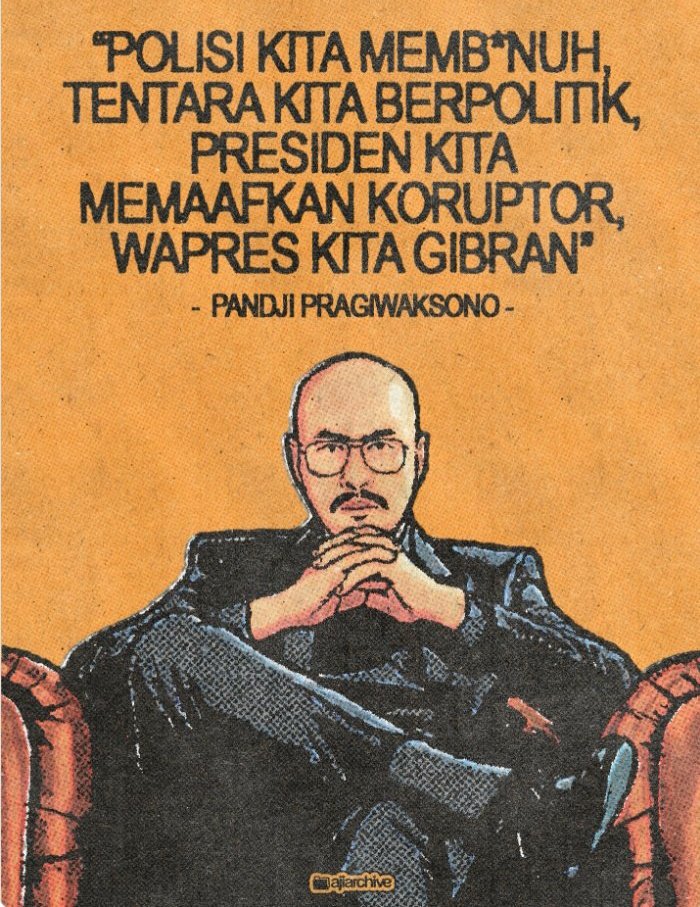 Dari kejadian KM 50, 
aksi demonstrasi 2019, kanjuruhan, Alif, Gamma, Herlina, affan dan masih berlanjut hingga hari ini.

ACAB movement!