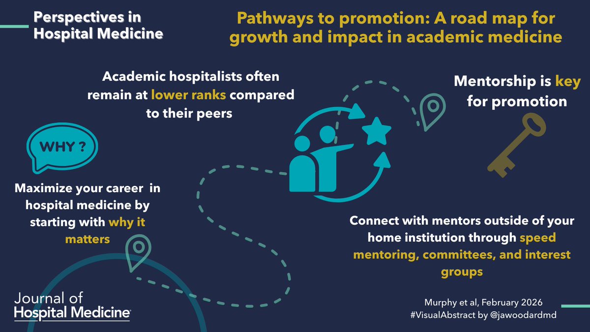 JHospMedicine's tweet image. 🩺 Promotion is how hospitalists build power, expand impact, and sustain their careers.

🔗: doi.org/10.1002/jhm.70…
✍️: Elizabeth A. Murphy, Keri Holmes-Maybank, Alfred Burger, Rebecca Harrison 
🖼️: #VisualAbstract by @jawoodardmd
#Facultydevelopment #JHospMedicine