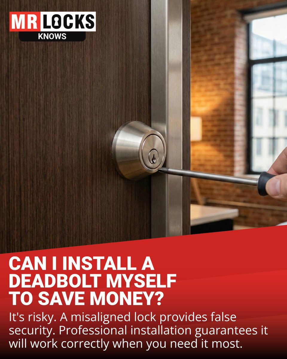 mrlocksnyc's tweet image. Thinking of a deadbolt install? 🛠️ Misalignment risks security! Let the pros handle it. 

1. Quality deadbolt
2. Expert install
3. Safety guaranteed! 💪 

#LockInstallation #HomeSecurity #Deadbolt #NYCLocksmith #ProfessionalInstallation #SecureHome #PeaceOfMind #NYC