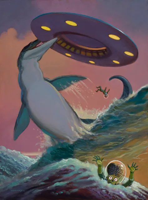 monsterasiazero's tweet image. #MarsAttacks vs #DinosaursAttack 
The Sea Beasts By William Stout