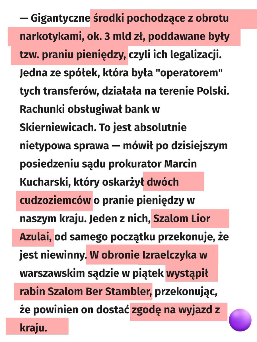 Chłop z Izraela chciał wyprać w Polszy 3 mld PLN z handlu narkotykami a rabin staje w jego obronie i prosi by pozwolić mu wyjechać z Polski 😄 

(Węglarczyk musiał ten materiał przegapić 😉)