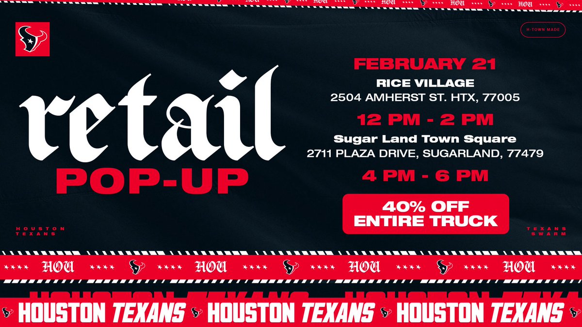 🚨 TEXANS MERCH TRUCK POP-UP 🚨