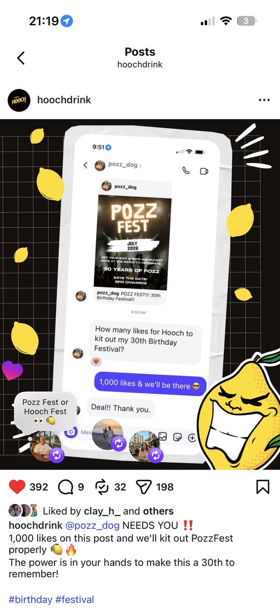 pozz_dog's tweet photo. Twitter do your thing. 1000 likes needed on this Instagram post for Hooch to kit out my birthday party 👀🍋 https://t.co/uEbP1yMTpj