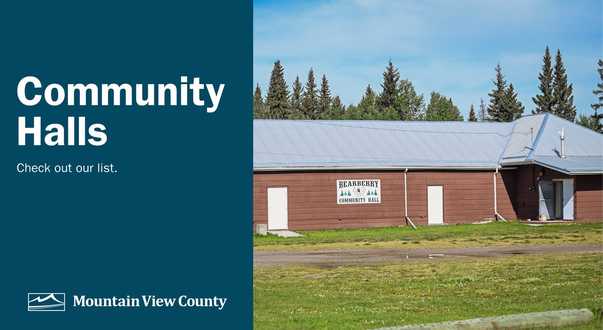 Did you know that Mountain View County is home to many local community halls? Whether you are looking to get more involved locally, or for a space to host an event, there are many options.

For a list, please visit:
mountainviewcounty.com/p/community-ha…