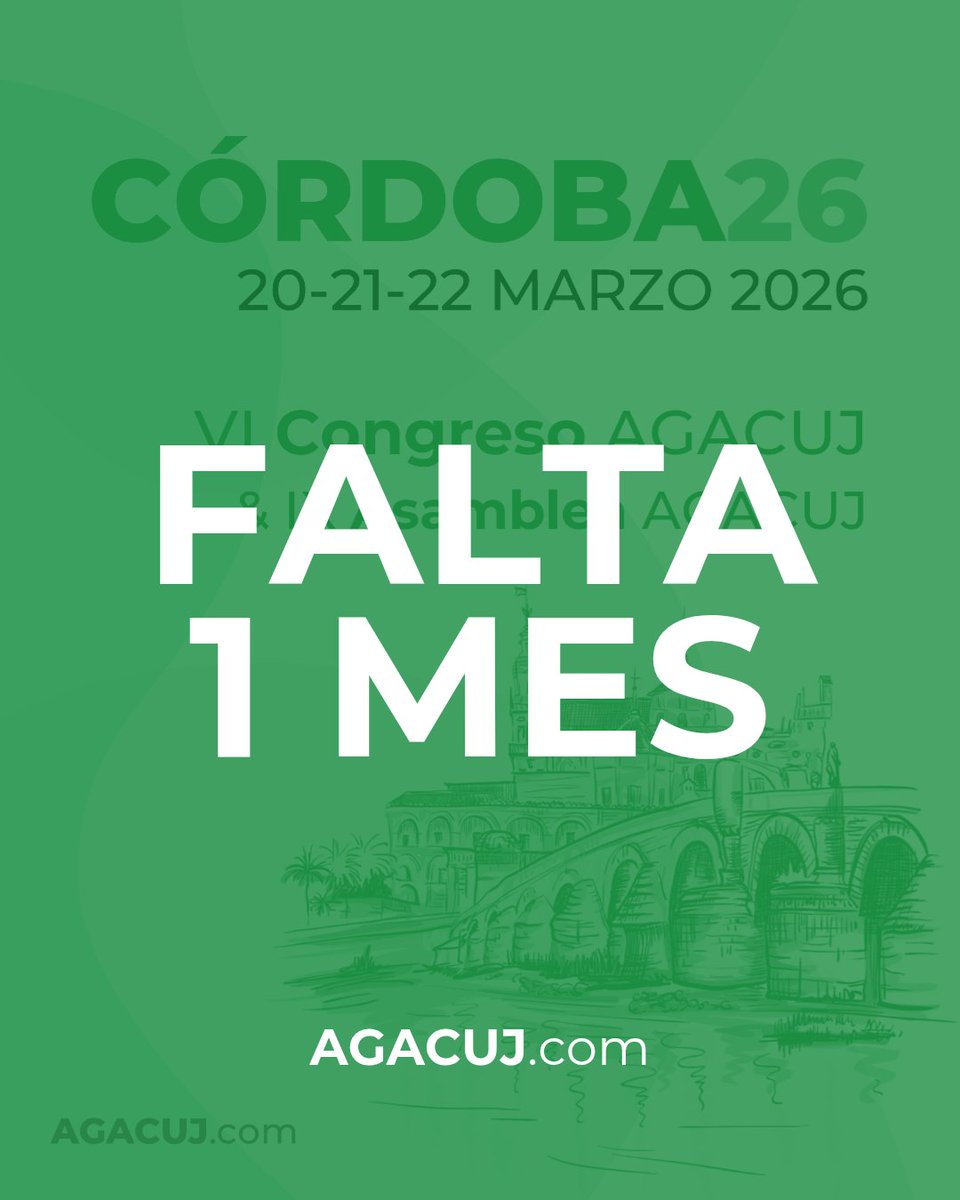 ¡Falta 1 mes para reencontrarnos en Córdoba!
Del 20 al 22 de marzo celebraremos el VI Congreso AGACUJ, tres días para seguir aprendiendo, compartiendo y disfrutando de todo lo que rodea la cultura del jamón: producto, territorio, ciencia, tradición… y, sobre todo, ¡convivencia!
