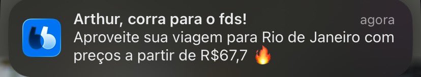 o diabo me mandando notificação