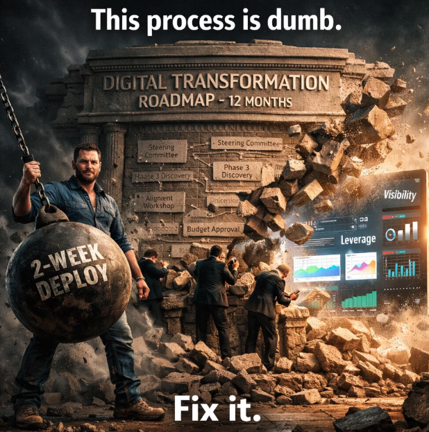 robotsrcoming's tweet photo. Software isn't a 12-month science project anymore.

Fast build cycles = bigger thinking.
Quick wins = trust in change.

The bottleneck isn't technology—it's decision velocity.

Companies winning right now say: "This process is dumb. Fix it."

#TechConsulting #SME https://t.co/Z0qrabwiz3
