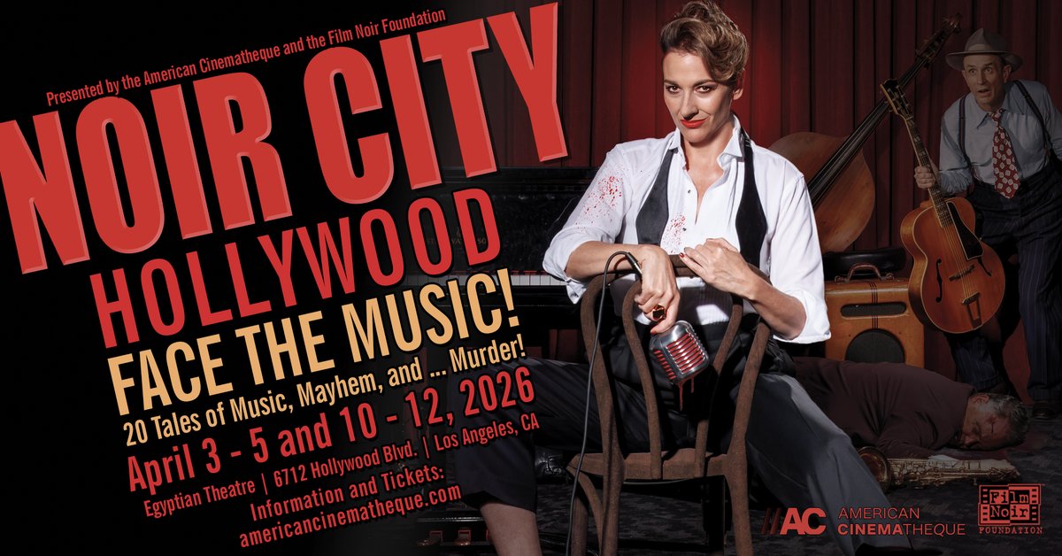 noirfoundation's tweet image. NOIR CITY Hollywood returns to the Egyptian Theater for two consecutive weekends April 3-5 and April 10-12. We’ll update you when tickets are on sale.
Hosted by @eddiemuller 
#noircityhollywood @amcinematheque #noircity #TCMParty  #noiralley