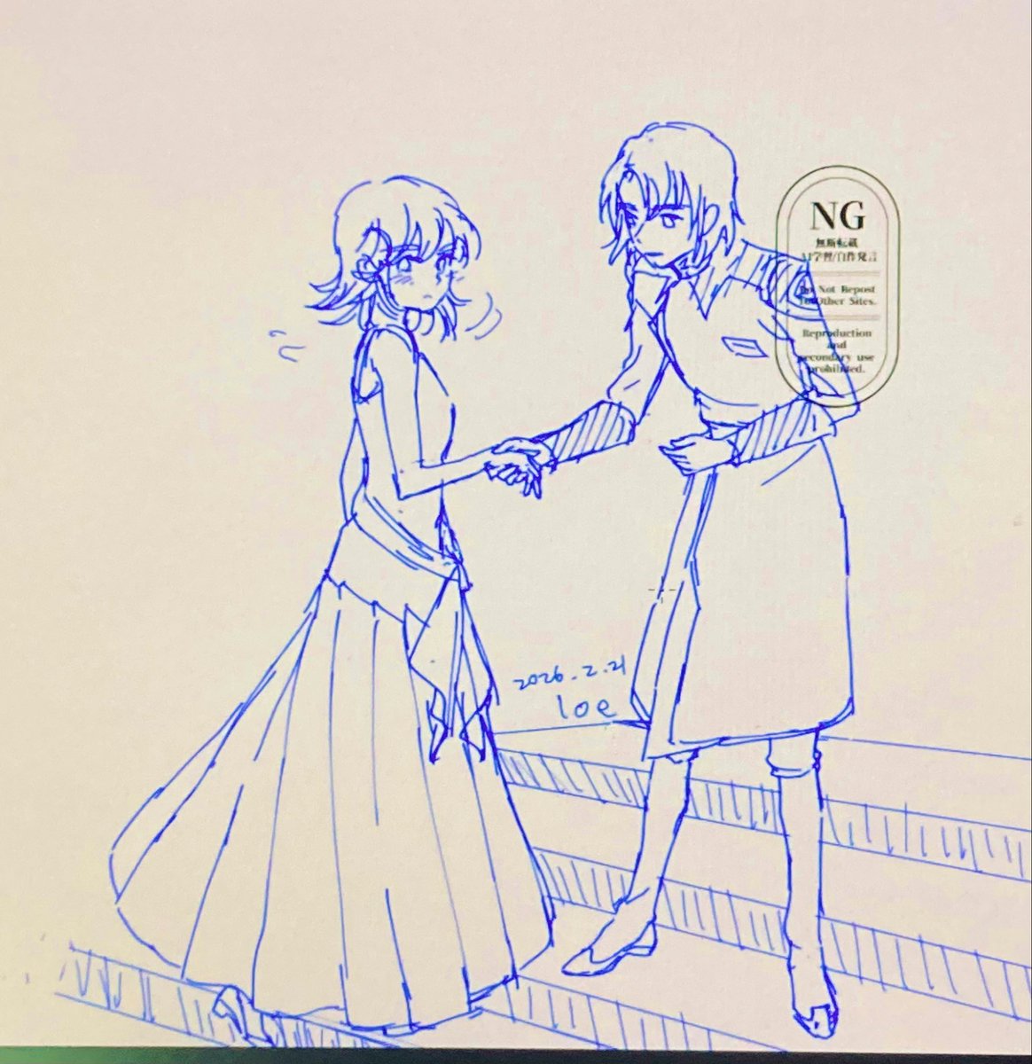 今日のac落書き　
王道にナイトと姫な構図…

23日までの公開です。
後日pixivにまとめます〜

いずれきちんと仕上げたいな✨