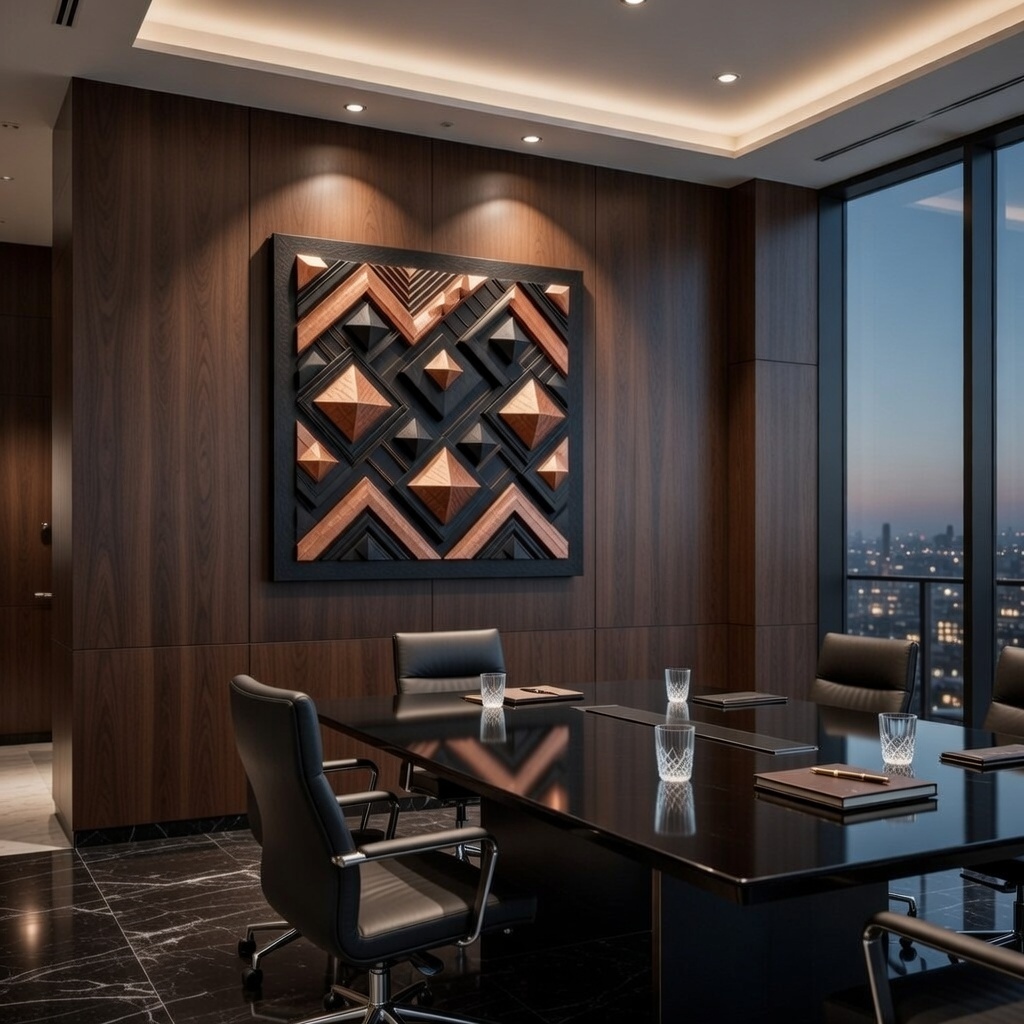 Copper Cadence: Obsidian Pyramid from the new Contemporary Geometric Art Collection is a high-impact, three-dimensional abstract exploration of structural depth and metallic contrast, perfectly aligned with 2026 design trends.  pin.it/6EFV7Tcr1 via <a href="/pinterest/">Pinterest</a>