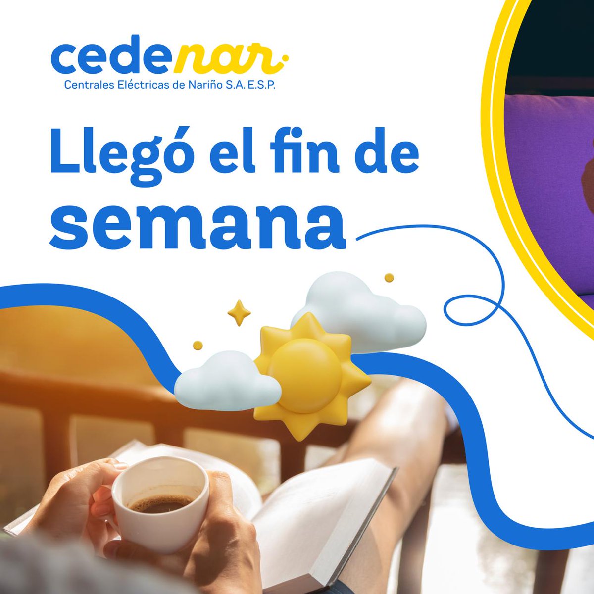 Cedenaroficial's tweet photo. Descansar también es apagar lo que no usas, cuidar cada bombillo y bajar el consumo de tus electrodomésticos sin perder el relax 🏡💡✨

Disfruta, desconecta y ahorra con conciencia 💛

#FinDeSemana #Descanso #Hogar #Energía #Relax #Cedenar #Nariño #UsoInteligente #Servicio https://t.co/3VYjkcty9F