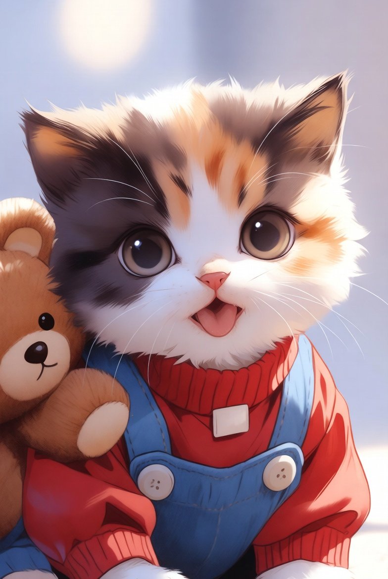 おはようございます( ˶˙ᵕ˙˶ ) ミケちゃんは、クマさんが大好き ᐡ ̳ᴗ