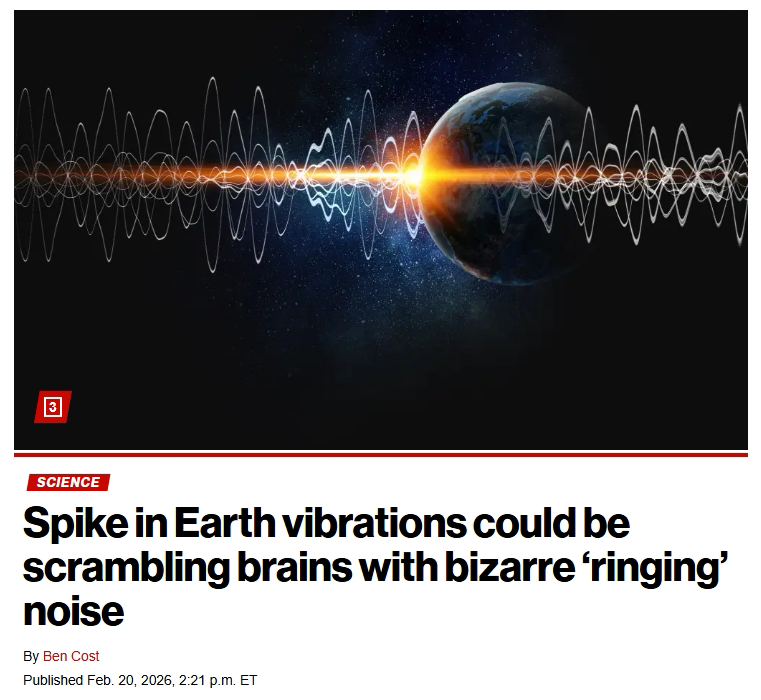 The Schumann Resonance has been spiking throughout February.

It's not "scrambling our brains" or harming us.

It correlates with the release of the Epstein files.

This is more evidence of the Galactic Federation presence and the downloads and energy assistance we're receiving.