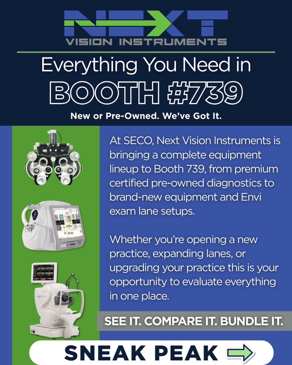 NextVision_'s tweet image. SECO 2026 | Booth #739
Exclusive show pricing on new &amp;amp; certified pre-owned equipment + Envi exam lane solutions.

Compare. Demo. Bundle smarter.

Read more:
 nextvisioninstruments.com/Blog/seco-2026…

#SECO2026 #EnviEye #NextVisionInstruments