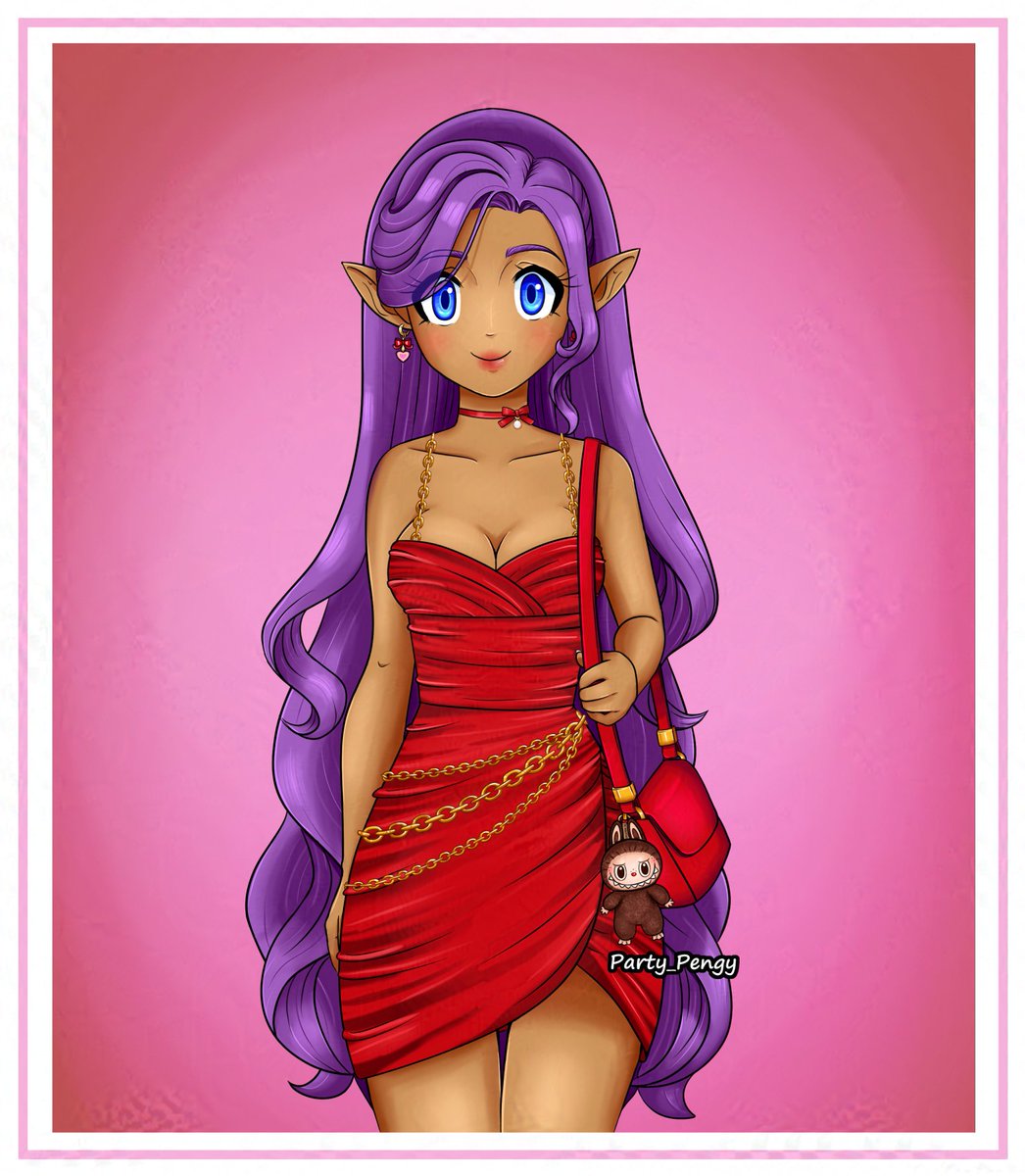 Just wanted to draw Shantae in a cute dress. (´꒳`)

#Shantae #Wayforward