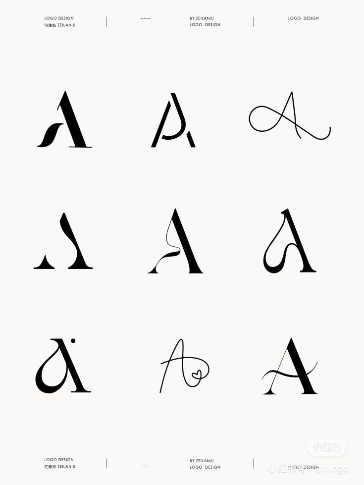 Different letter fonts A