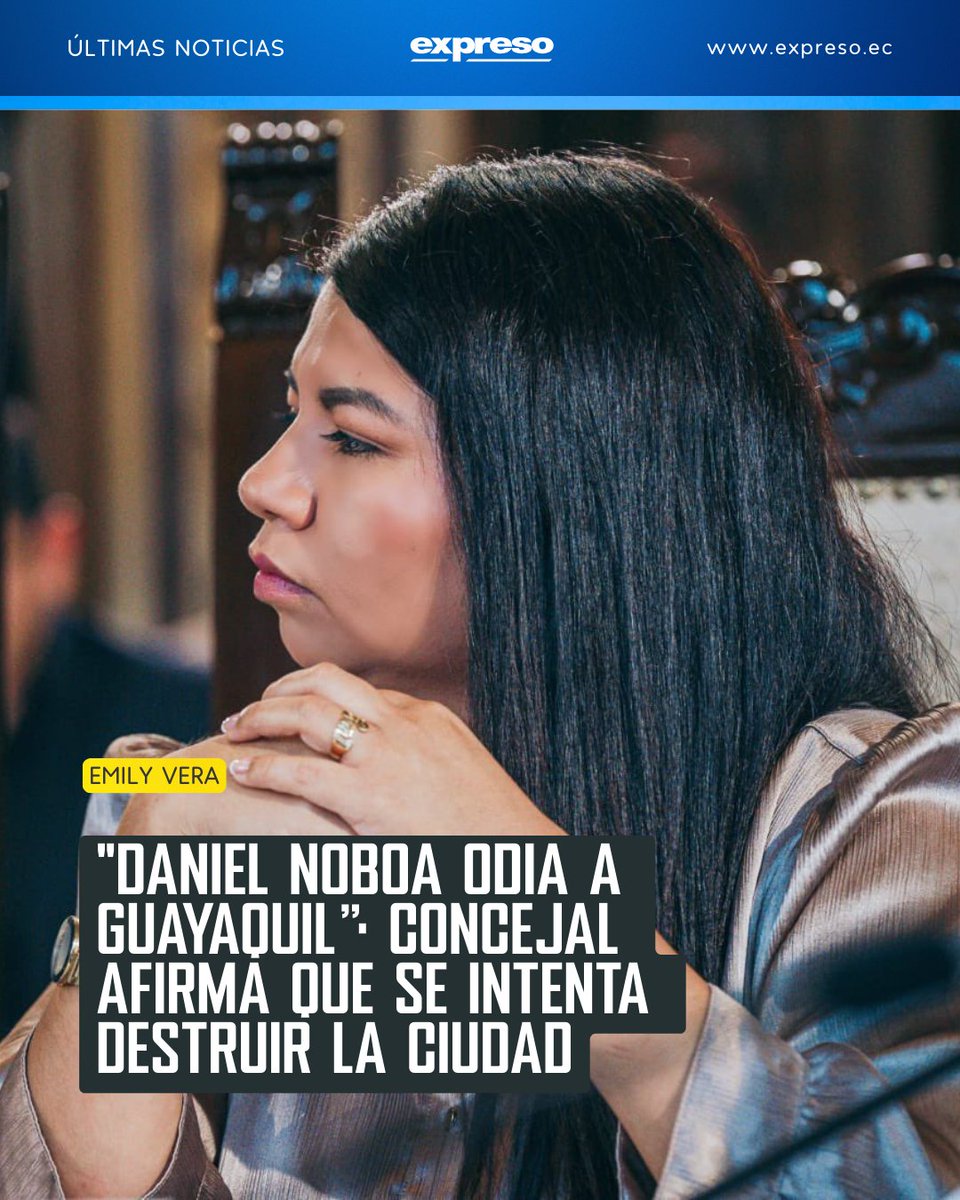 La concejal Emily Vera criticó al presidente Daniel Noboa y alertó que la reforma al Cootad pone en riesgo a Guayaquil.

Todas sus declaraciones 👉 bit.ly/4qYry8E