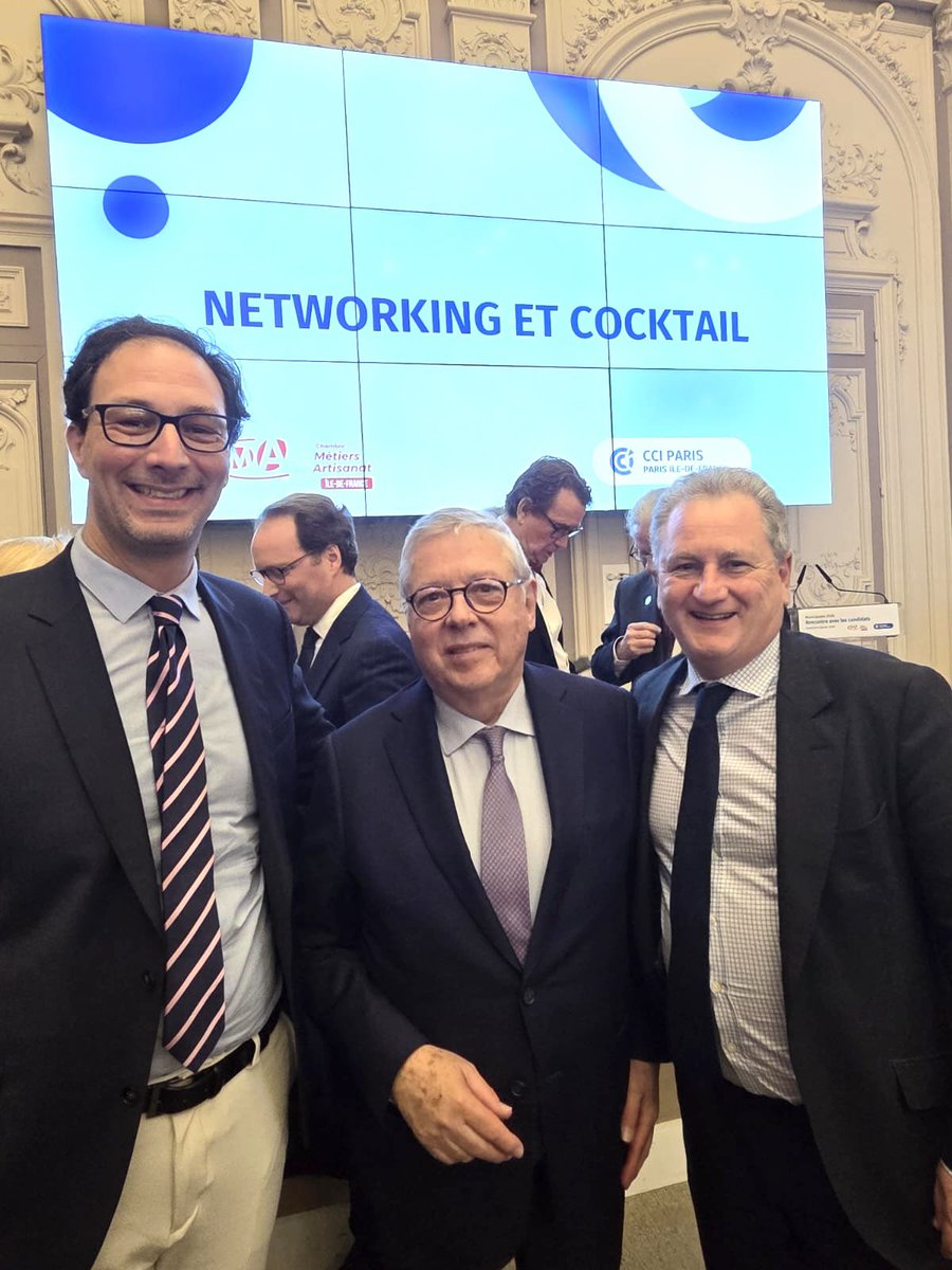 bruliomar's tweet image. À la @CCI_75 avec @SylvainMaillard pour la soirée dédiée aux municipales parisiennes
Accompagner les entrepreneurs, les écouter, échanger, travailler en concertation.
Dès le 1er tour, le seul vote utile, c’est #Dati 
- pour le 16eme 👉 @Redler2026 
- pour Paris 👉 @datirachida