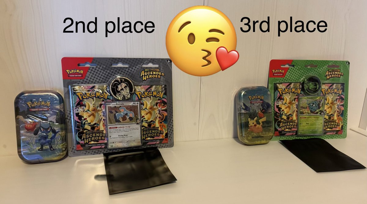 Nana_poke4's tweet photo. 🚨🚨Ascended Hero’s have arrived 🚨🚨 Are YOU ready to win some 🧐🚨🚨

4 WINNERS will be picked: 🫣🥳🥳🥳🥳

-1st will get the ETB
-2nd & 3rd will get 1 blister pack and 1 mini tin. 
-4th will get 2 mini tins

Oh YES, each winner gets a black pack surprise 😮 😲🙊

RULES: 

Follow 🙋🏻‍♀️ AND
https://t.co/5VY7jVuMBO.   
Don’t forget an ETB GAW is happening on instagram story 😉
🔄 Repost
💬 Comment “💚”
Tag 2 or more friends to share the love 🤝

I will be drawing names on 2/27.
🚨🚨Please know that I will be going through each name to make sure all rules were followed. 🤷🏻‍♀️ Just trying to keep it fair, so if your name is picked, and all the rules have not been followed, I will move onto the next picked name 🫣

Must have US address. 

Good luck to everyone. 😉 Its wild out there 🤪😜